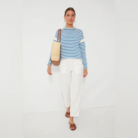 Alex Mill Mariner Roll Neck Sweater in Ultramarine and Ivory - Picture 5 of 15